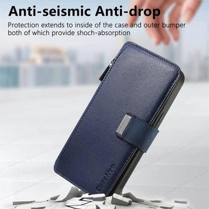 For Honor 400 Global 156.5mm CaseNeo MagSafe RFID Anti-theft Zipper Wallet Retro Leather Phone Case(Blue) - free shipping - PMC Jewellery - Order now!