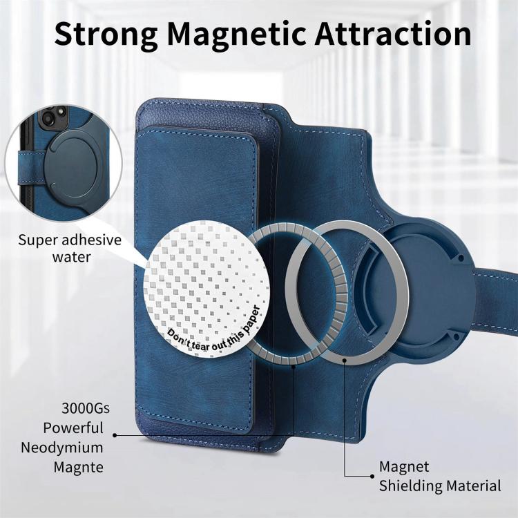 For Honor 400 Global 156.5mm CaseNeo MagSafe RFID Anti-theft Zipper Wallet Retro Leather Phone Case(Blue) - free shipping - PMC Jewellery - Order now!