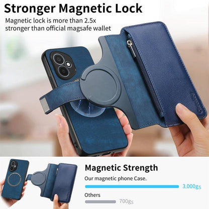 For Honor 400 Global 156.5mm CaseNeo MagSafe RFID Anti-theft Zipper Wallet Retro Leather Phone Case(Blue) - free shipping - PMC Jewellery - Order now!