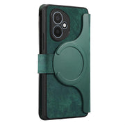 For Honor 400 Global 156.5mm CaseNeo MagSafe RFID Anti-theft Zipper Wallet Retro Leather Phone Case(Green)