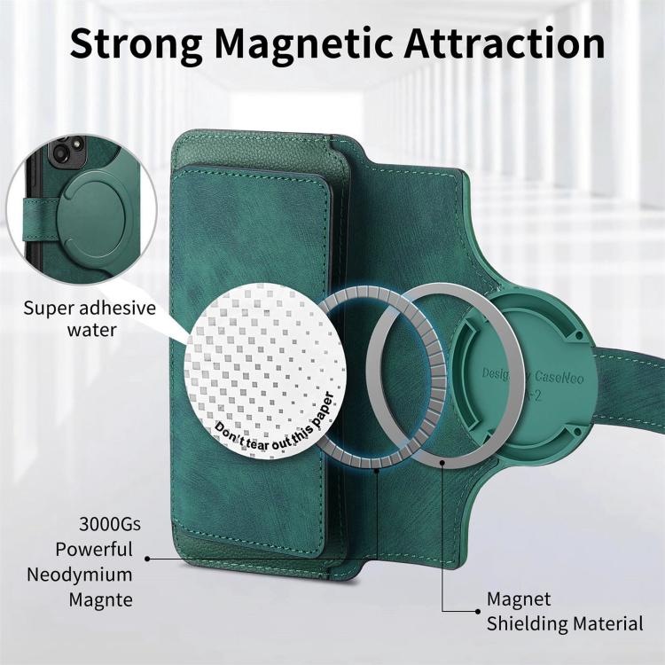 For Honor 400 Global 156.5mm CaseNeo MagSafe RFID Anti-theft Zipper Wallet Retro Leather Phone Case(Green) - free shipping - PMC Jewellery - Order now!