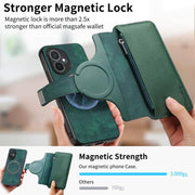 For Honor 400 Global 156.5mm CaseNeo MagSafe RFID Anti-theft Zipper Wallet Retro Leather Phone Case(Green)