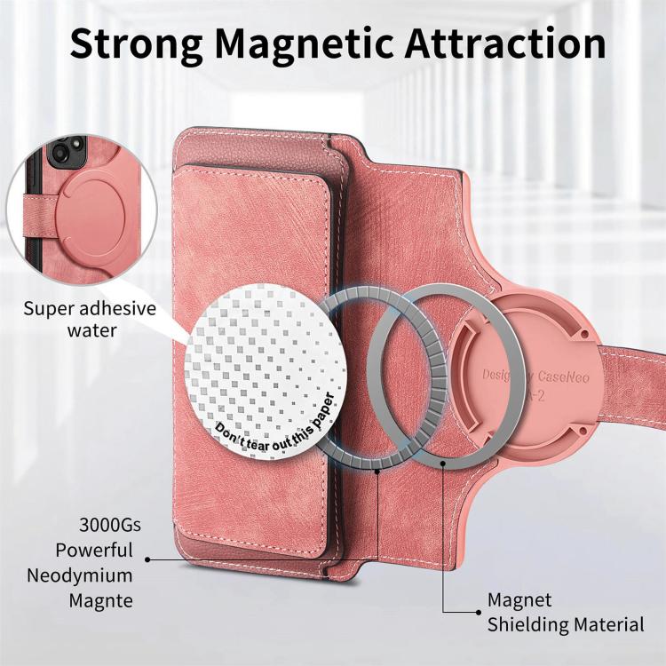 For Honor 400 Global 156.5mm CaseNeo MagSafe RFID Anti-theft Zipper Wallet Retro Leather Phone Case(Pink)