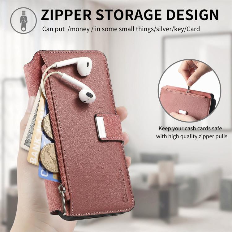 For Honor 400 Global 156.5mm CaseNeo MagSafe RFID Anti-theft Zipper Wallet Retro Leather Phone Case(Pink) - free shipping - PMC Jewellery - Order now!