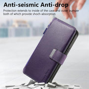 For Honor 400 Global 156.5mm CaseNeo MagSafe RFID Anti-theft Zipper Wallet Retro Leather Phone Case(Purple)