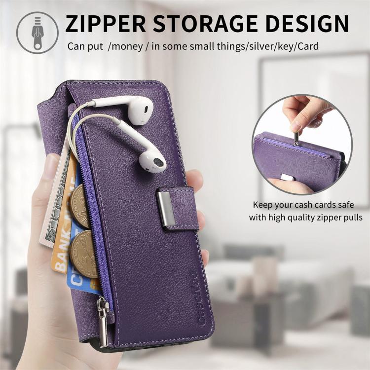 For Honor 400 Global 156.5mm CaseNeo MagSafe RFID Anti-theft Zipper Wallet Retro Leather Phone Case(Purple) - free shipping - PMC Jewellery - Order now!