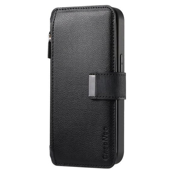 For Honor 400 Pro Global 160.8mm CaseNeo MagSafe RFID Anti-theft Zipper Wallet Retro Leather Phone Case(Black)