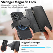 For Honor 400 Pro Global 160.8mm CaseNeo MagSafe RFID Anti-theft Zipper Wallet Retro Leather Phone Case(Black)