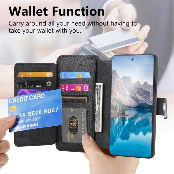 For Honor 400 Pro Global 160.8mm CaseNeo MagSafe RFID Anti-theft Zipper Wallet Retro Leather Phone Case(Black)