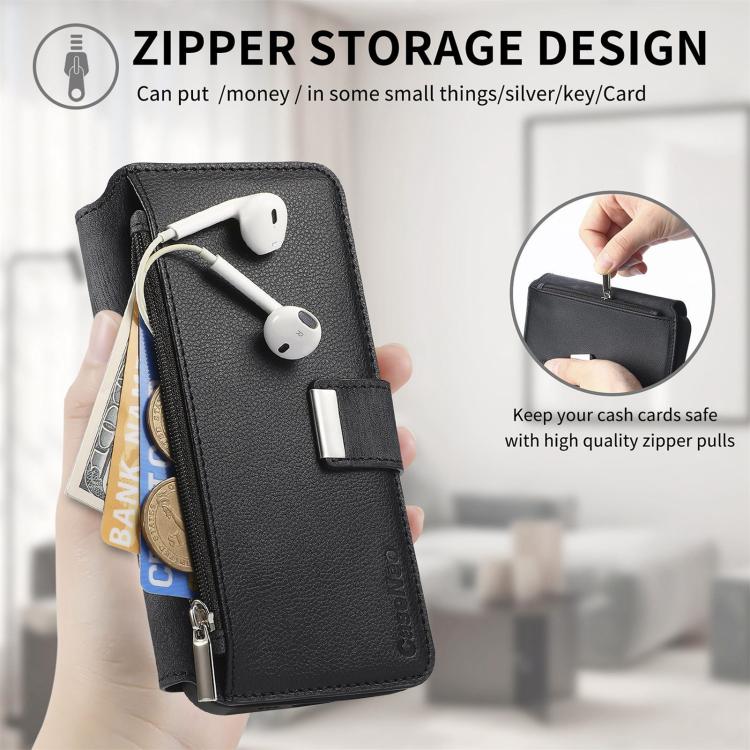 For Honor 400 Pro Global 160.8mm CaseNeo MagSafe RFID Anti-theft Zipper Wallet Retro Leather Phone Case(Black)