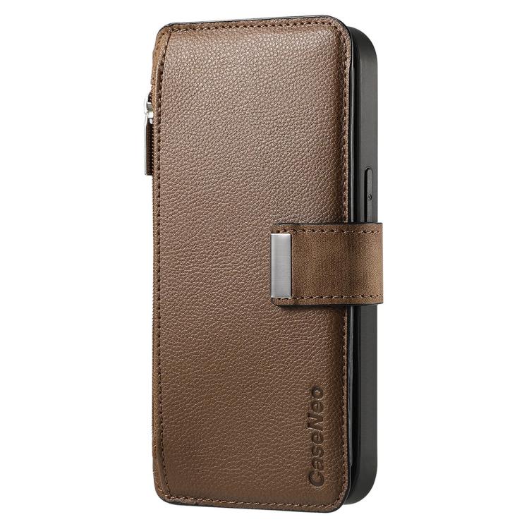 For Honor 400 Pro Global 160.8mm CaseNeo MagSafe RFID Anti-theft Zipper Wallet Retro Leather Phone Case(Brown)