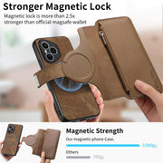 For Honor 400 Pro Global 160.8mm CaseNeo MagSafe RFID Anti-theft Zipper Wallet Retro Leather Phone Case(Brown)
