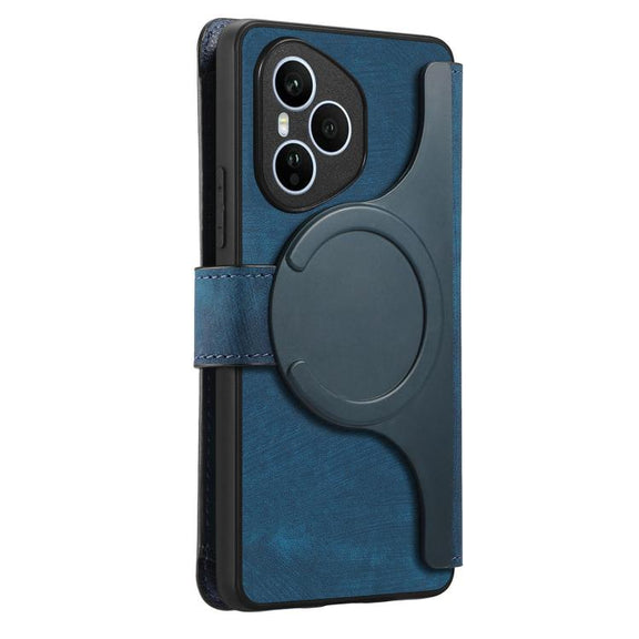 For Honor 400 Pro Global 160.8mm CaseNeo MagSafe RFID Anti-theft Zipper Wallet Retro Leather Phone Case(Blue)