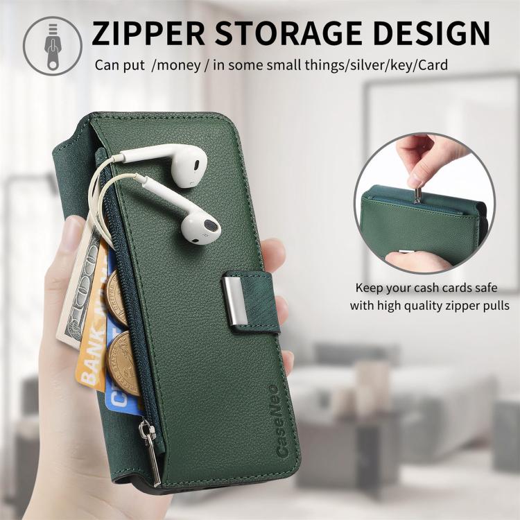 For Honor 400 Pro Global 160.8mm CaseNeo MagSafe RFID Anti-theft Zipper Wallet Retro Leather Phone Case(Green) - free shipping - PMC TechLife - Order now!