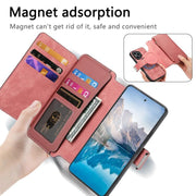 For Honor 400 Pro Global 160.8mm CaseNeo MagSafe RFID Anti-theft Zipper Wallet Retro Leather Phone Case(Pink)