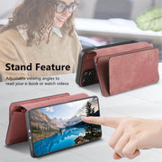 For Honor 400 Pro Global 160.8mm CaseNeo MagSafe RFID Anti-theft Zipper Wallet Retro Leather Phone Case(Pink)