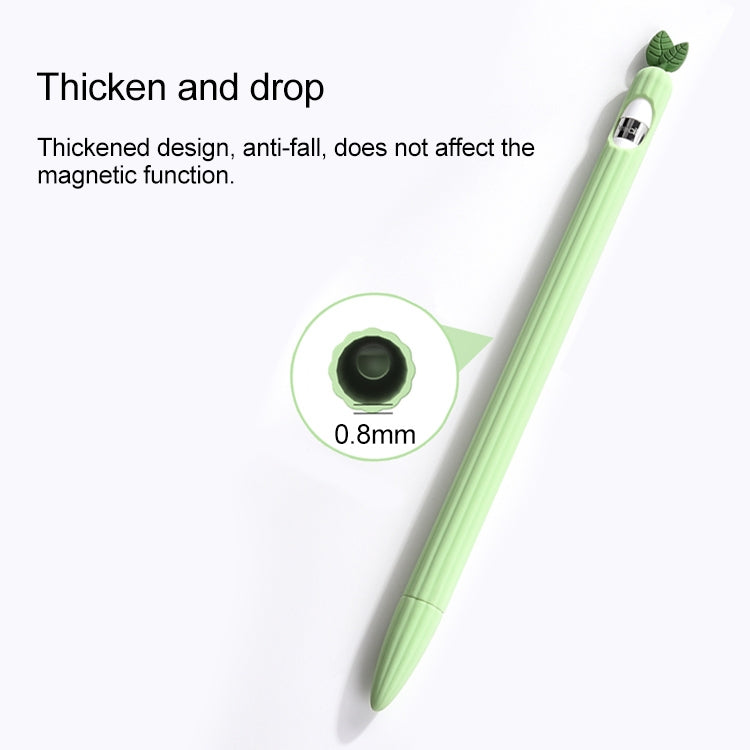 For Apple Pencil 1 Contrasting Color Mint Leaf Silicone Non-slip Protective Cover(Orange)
