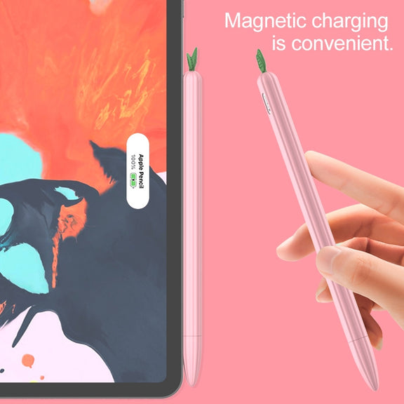 For Apple Pencil 1 Contrasting Color Mint Leaf Silicone Non-slip Protective Cover(Orange)