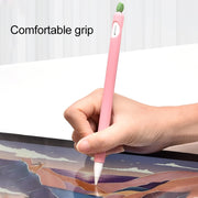 For Apple Pencil 1 Contrasting Color Mint Leaf Silicone Non-slip Protective Cover(Orange)