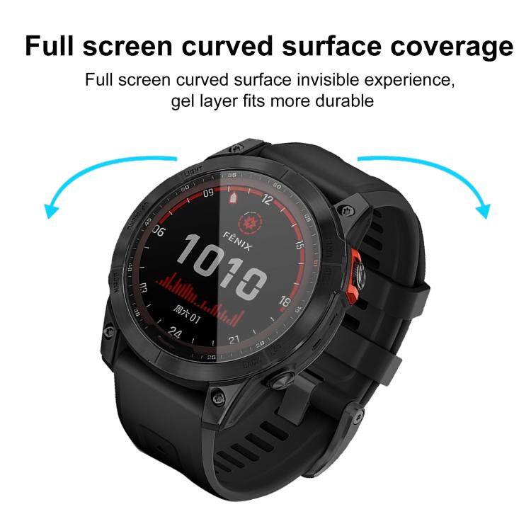 For Garmin Fenix 7 2pcs xDfind Curved 3D Composite Material Soft Film Screen Protector
