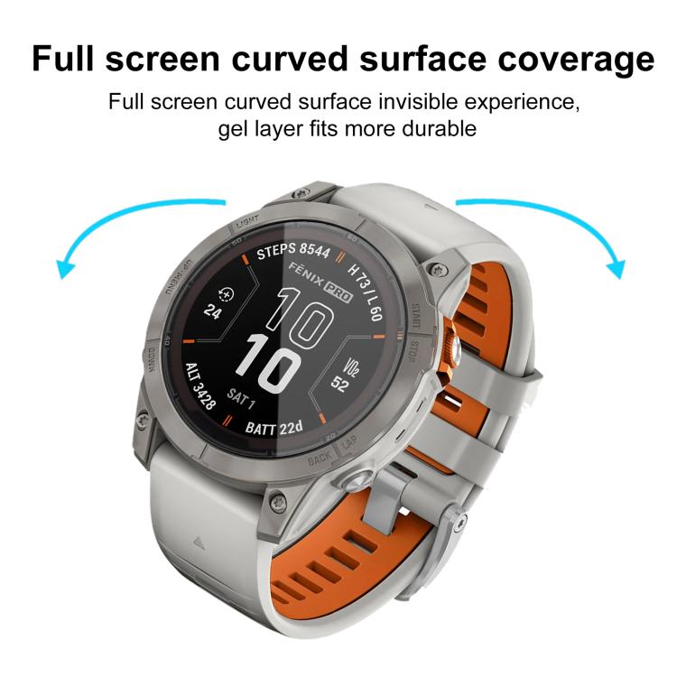 For Garmin Fenix 7 Pro 2pcs xDfind Curved 3D Composite Material Soft Film Screen Protector