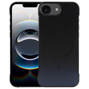 For iPhone 16e Electroplating Frameless Frosted Anti-Glare PC MagSafe Phone Case(Black)