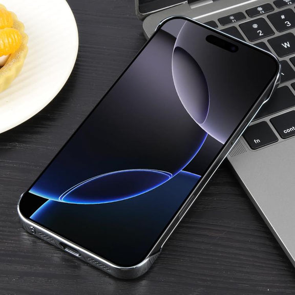 For iPhone 16e Electroplating Frameless Frosted Anti-Glare PC MagSafe Phone Case(Silver White)