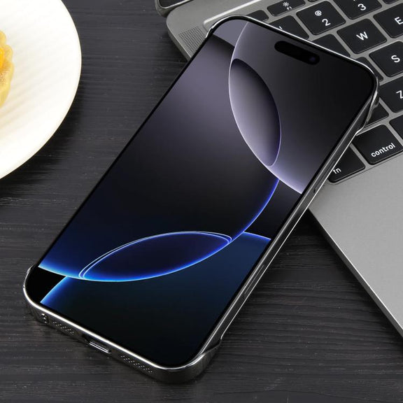 For iPhone 16e Electroplating Frameless Frosted Anti-Glare PC MagSafe Phone Case(Titanium Gray)