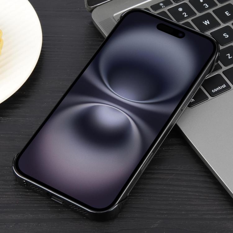 For iPhone 16 Plus Electroplating Frameless Frosted Anti-Glare PC MagSafe Phone Case(Black)