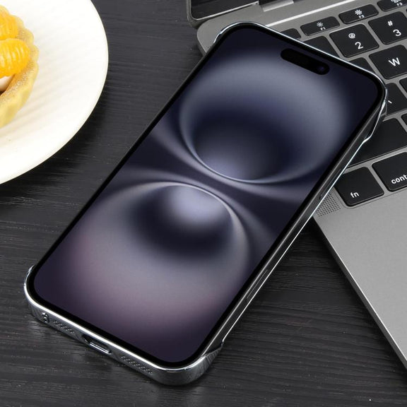 For iPhone 16 Plus Electroplating Frameless Frosted Anti-Glare PC MagSafe Phone Case(Silver White)