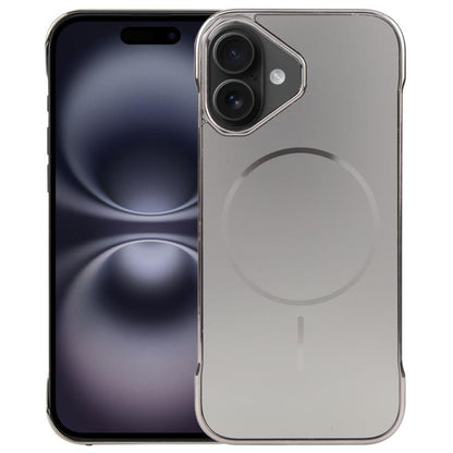 For iPhone 16 Electroplating Frameless Frosted Anti-Glare PC MagSafe Phone Case(Titanium Gray) - free shipping - PMC Jewellery - Order now!