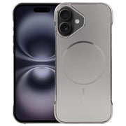 For iPhone 16 Electroplating Frameless Frosted Anti-Glare PC MagSafe Phone Case(Titanium Gray)