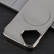 For iPhone 16 Electroplating Frameless Frosted Anti-Glare PC MagSafe Phone Case(Titanium Gray)