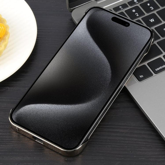 For iPhone 15 Pro Max Electroplating Frameless Frosted Anti-Glare PC MagSafe Phone Case(Desert Gold)