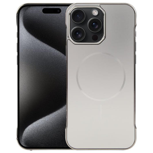 For iPhone 15 Pro Max Electroplating Frameless Frosted Anti-Glare PC MagSafe Phone Case(Titanium Gray) - free shipping - PMC Jewellery - Order now!