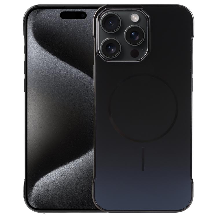 For iPhone 15 Pro Electroplating Frameless Frosted Anti-Glare PC MagSafe Phone Case(Black) - free shipping - PMC TechLife - Order now!