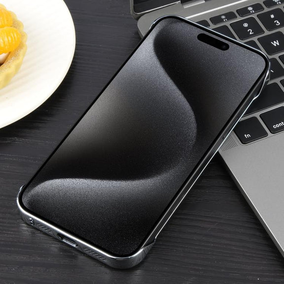 For iPhone 15 Pro Electroplating Frameless Frosted Anti-Glare PC MagSafe Phone Case(Silver White)