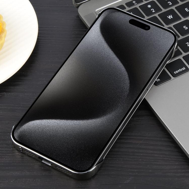 For iPhone 15 Pro Electroplating Frameless Frosted Anti-Glare PC MagSafe Phone Case(Titanium Gray)