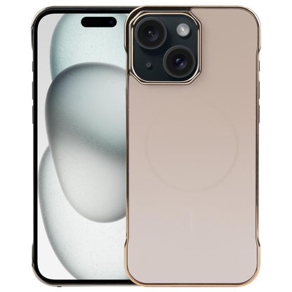 For iPhone 15 Plus / 14 Plus Electroplating Frameless Frosted Anti-Glare PC MagSafe Phone Case(Desert Gold) - free shipping - PMC Jewellery - Order now!