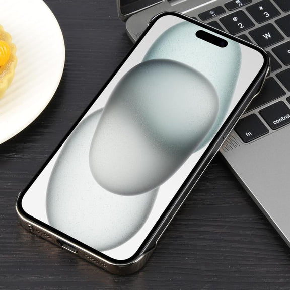 For iPhone 15 Plus / 14 Plus Electroplating Frameless Frosted Anti-Glare PC MagSafe Phone Case(Desert Gold)