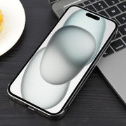 For iPhone 15 Plus / 14 Plus Electroplating Frameless Frosted Anti-Glare PC MagSafe Phone Case(Titanium Gray)