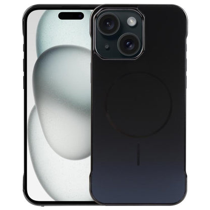 For iPhone 15 Electroplating Frameless Frosted Anti-Glare PC MagSafe Phone Case(Black) - free shipping - PMC Jewellery - Order now!