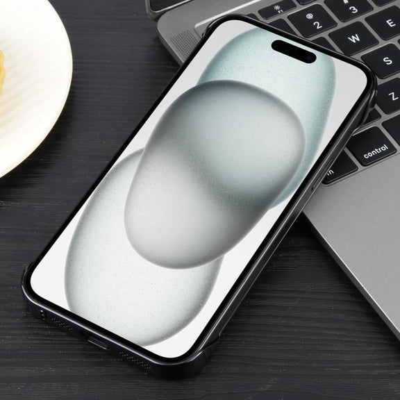 For iPhone 15 Electroplating Frameless Frosted Anti-Glare PC MagSafe Phone Case(Black)