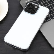 For iPhone 15 Electroplating Frameless Frosted Anti-Glare PC MagSafe Phone Case(Silver White)
