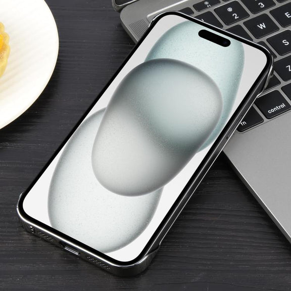 For iPhone 15 Electroplating Frameless Frosted Anti-Glare PC MagSafe Phone Case(Titanium Gray)