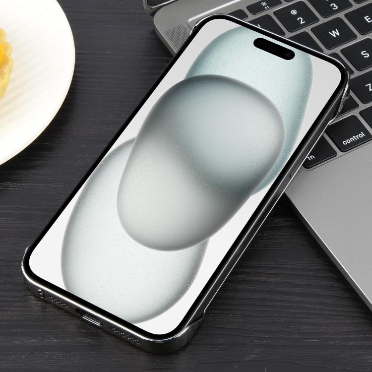 For iPhone 15 Electroplating Frameless Frosted Anti-Glare PC MagSafe Phone Case(Titanium Gray)