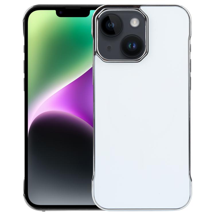 For iPhone 14 / 13 Electroplating Frameless Frosted Anti-Glare PC MagSafe Phone Case(Silver White)