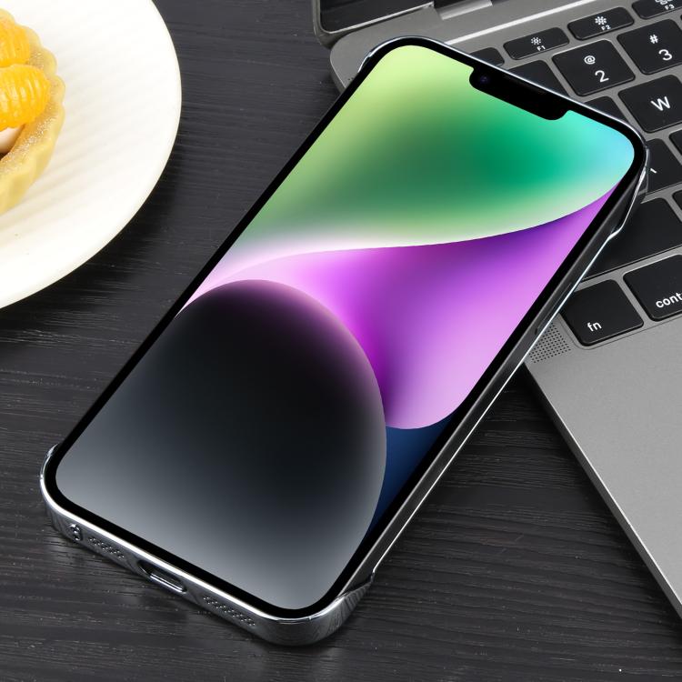 For iPhone 14 / 13 Electroplating Frameless Frosted Anti-Glare PC MagSafe Phone Case(Silver White)