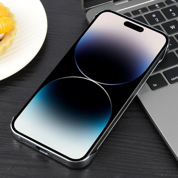 For iPhone 14 Pro Electroplating Frameless Frosted Anti-Glare PC MagSafe Phone Case(Silver White)