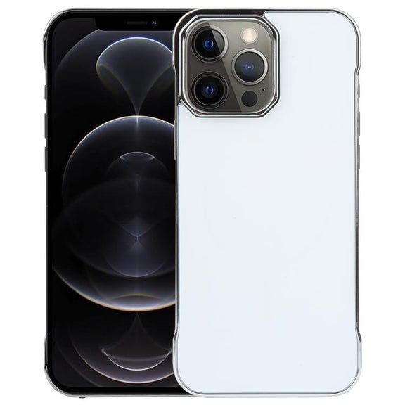 For iPhone 13 Pro Max / 12 Pro Max Electroplating Frameless Frosted Anti-Glare PC MagSafe Phone Case(Silver White)